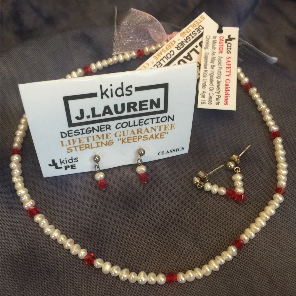 Girls J. Lauren 14” Necklace KS-49N14 Red